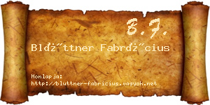 Blüttner Fabrícius névjegykártya